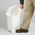 thumbnail image 3 of Safco® Plastic Step-On Receptacle, 4 Gallons, 15" x 12 1/4" x 10", White, 3 of 3