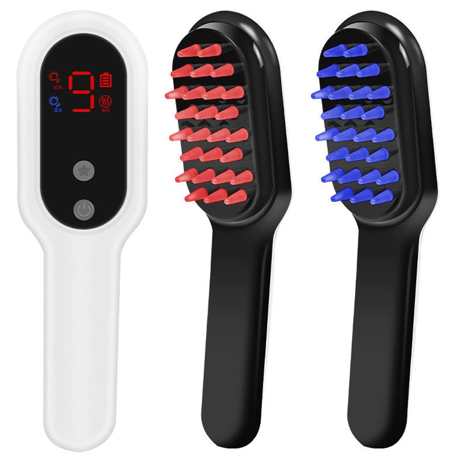 Laser Scalp Massager Comb, Anti Hair Loss Head Care 3-IN-1 Massage Comb Brush, Red Blue Light Phototherapy Vibration Hair Regrowth Brush for Hair Growth & Anti Hair Loss