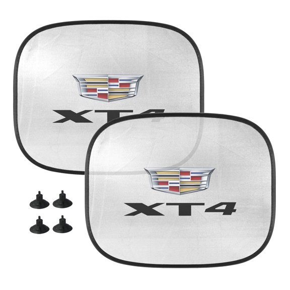 iPick Image for Cadillac XT4 Logo Car Side Window Mesh Sun Shades for Baby Children UV Protection, 2 Pack, Official Licensed