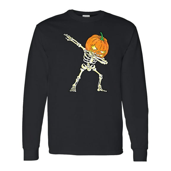 Inktastic Halloween Dabbing Great Pumpkin Skeleton Long Sleeve T-Shirt