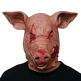 thumbnail image 1 of Máscara de látex cerdo terror Halloween cara podrida rosa, 1 of 5