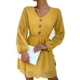 thumbnail image 7 of Summer Dresses for Women Maxi Dress V-Neck Floral Dress Short Skirt Corset Long Sleeves, 7 of 7