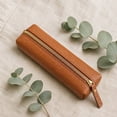 thumbnail image 4 of Beautynvta Leather Zipper Pencil Case, Portable Pen Pouch, Slim Leather Stationery Bag for Office Desk and Daily Use, 4 of 6