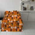 thumbnail image 4 of Happy Halloween Boo Throw Blankets, Cartoon Pumpkin Spooky Black Cats Ghosts Soft Fleece Blanket Decorative for Home Sofa Couch Chair Living Bedroom,40x50 inches, Orange, 4 of 6