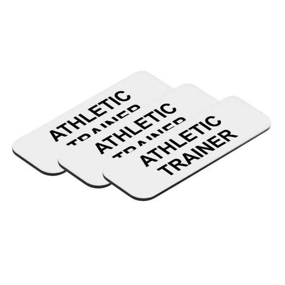 Athletic trainer 1 x 3" Name Tag/Badge, White, (3 Pack)