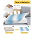 thumbnail image 5 of Sky Blue White Couch Cushion Covers Stretch, Washable Sofa Seat Covers Individual Seat Cushion Sofa Slipcovers Gradient Vertical Stripes Minimalist Couch Cover Furniture Protector S-1PCS, 5 of 7