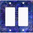 thumbnail image 6 of Metal Light Switch Plate Outlet Cover (Blue Wallpaper Letter Damask LET005), 6 of 13