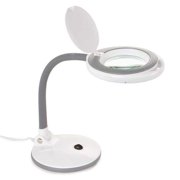 LED Magnifying Table Lamp with Light, 1.75x Magnifier with Bright