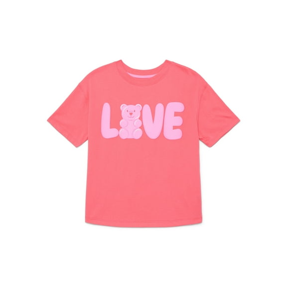 Valentine's Day Girls Bear Graphic Tee from Way to Celebrate, Sizes 4-16