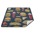 thumbnail image 6 of Hamburgers Fries Sandwich Beach Blanket Outdoor Picnic Mat Sandproof Waterproof Foldable for Camping Travel Hiking, 6 of 6