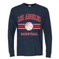 thumbnail image 2 of Wild Bobby City of Los Angeles LAR Basketball Fantasy Fan Sports Mens Long Sleeve Shirt, Vintage Heather Navy, XX-Large, 2 of 5
