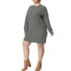 thumbnail image 4 of GRACE & GRANDEUR Vestido de Suéter de Talla Grande para Mujeres, Suéter de Manga Larga, Vestidos Cortos de Suéter, Ejército 4X Gris, 4 of 7