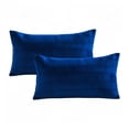 thumbnail image 4 of Home Soft Things Pleated Velvet 2 Piece Throw Pillow Cover Set - Blue - 14" x 26", 4 of 5