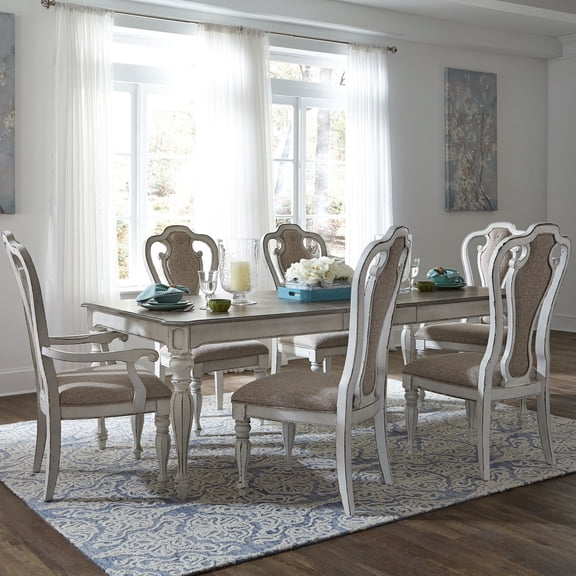 Liberty Furniture Industies, INC 7 Piece Rectangular Table Set in Rubberwood Solids w/ White Oak & Birch Veneers