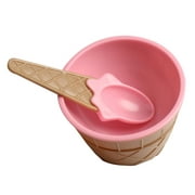 Environmentally Friendly Ice Cream Bowl Round Children Tableware Cup Dining Dishes pink