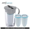ZeroWater 8 Cup Round Water Filter Pitcher with 3 Filters & TDS Meter, ZR-0810G