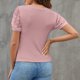 thumbnail image 5 of Camiseta De Verano, Transpirable, Suave, Delgada, Ajustada, Elegante, Mangas Abullonadas, Camisa Informal Para Mujer Para El Hogar, Para La Playa, Para La Oficina, 5 of 6