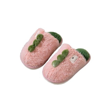 

SIMANLAN Boys Cozy Slip On Fuzzy Slippers Indoor Breathable Anti-Slip Unisex-Child House Lightweight Closed Toe Plush Slipper Pink 8