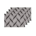thumbnail image 4 of YUSDECOR Modern Decor Geometric Waves Abstract Ripple Monochrome Placemats Table Mats for Dining Room Kitchen Table Decoration 12x18 inch,Set of 4, 4 of 4