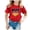 Rouge, variante sur LUOGENLI T-Shirt pour Filles Drapeau d'Allemagne Imprimé Manches Courtes Col Rond T-Shirt Floral Tendance Mode Chemise de Base Hauts Maxi avec Fente 10-11 Ans