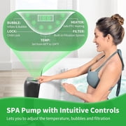 Outdoor Inflatable Hot Tub for 4-6 Person Square - 73 inch Portable Hottub Spa with Control Panel, Blow Up Spa Bathtub with 130 Soothing Bubble Air Jets, Cover, 2 Filter, 240 Gallon