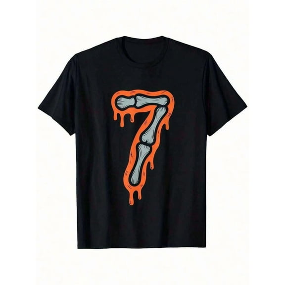 Men'S Six Seven Meme 6/7 Skeleton Graphic T-Shirt -% Regular Fit Funny Dripping Blood 67 Number Print Halloween Costume & Everyday Casual Streetwear Crew Neck Short Sleeve Tee For Adults - Humorous M