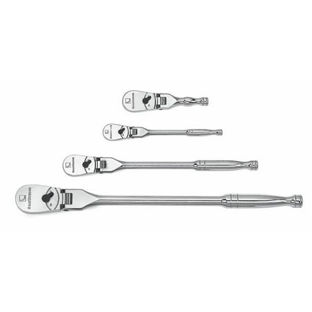 KD Tools KDT81230F 84 Tooth Full Polish Flex Handle Ratchet Set - 4 Piece