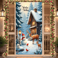 thumbnail image 3 of Winter Scene Welcome Banner Snow Forest Bird Art for Home Decor Holiday Decoration Winter Party, 3 of 9