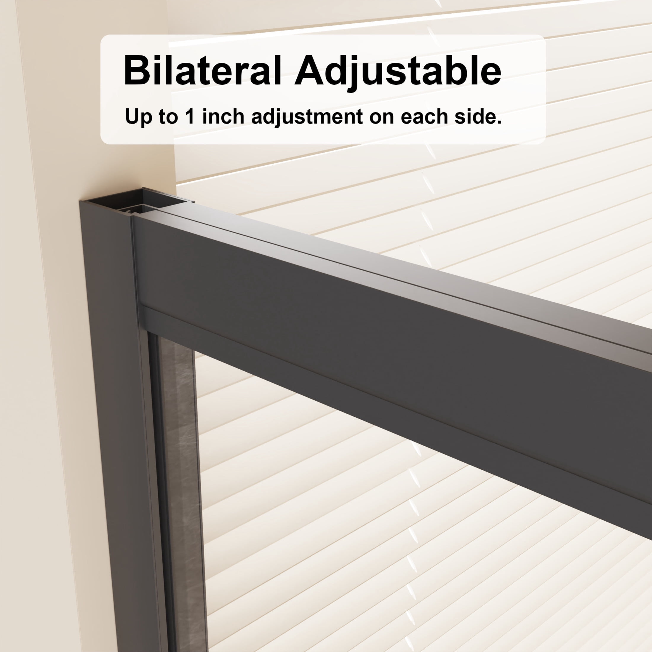 Noble House 48" x 72" Pivot Shower Door, Thick Clear Tempered Glass Swing Door with Stainless Steel Handle, Matt Black