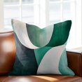 thumbnail image 2 of Abstract Stitching Throw Pillow Cover Green White Curve Gradient Cotton Linen Cushion Cover Throw Pillow Case with Invisible Zipper for Couch Sofa Bed Chair Car 24x24 Inch, 2 of 14
