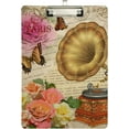 thumbnail image 2 of FMSHPON Vintage Rose Gramophone Clipboard Hardboard Wood Nursing Clip Board and Pull for Standard A4 Letter 13x9 inches, 2 of 7