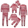 thumbnail image 3 of Family Christmas Outfits Christmas Classic Print Family Matching Baby Romper Long Sleeve Crew Neck Full Length Pants Cozy Sleepwear For Baby Red 3M, 3 of 6