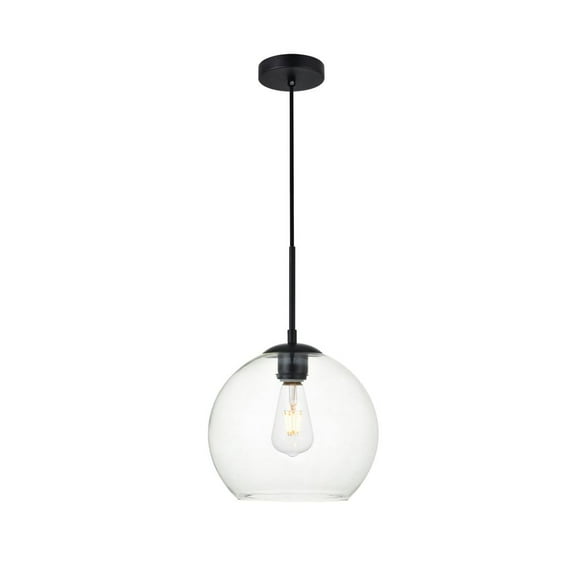 Baxter 1 Light Black Pendant With Clear Glass
