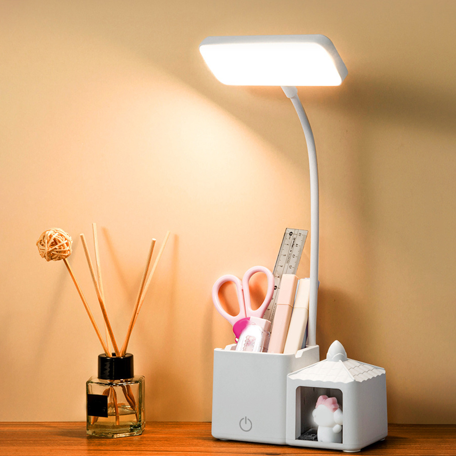 kchsji LED Desk Lamp With Pen Phone USB Rechargeable Book Reading Light ...