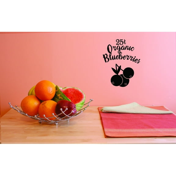 Custom Decals 25 Cent Organic Blueberries Wall Art Size: 12 Inches x 18 Inches