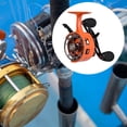thumbnail image 1 of Ice Fishing Reel 3.2: 1 Ratio de engranaje Reemplazo de reemplazo de herramienta ultraligera Equipo de pesca 3+1 Rodamientos de metal para río de agua Mano derecha naranja, 1 of 8