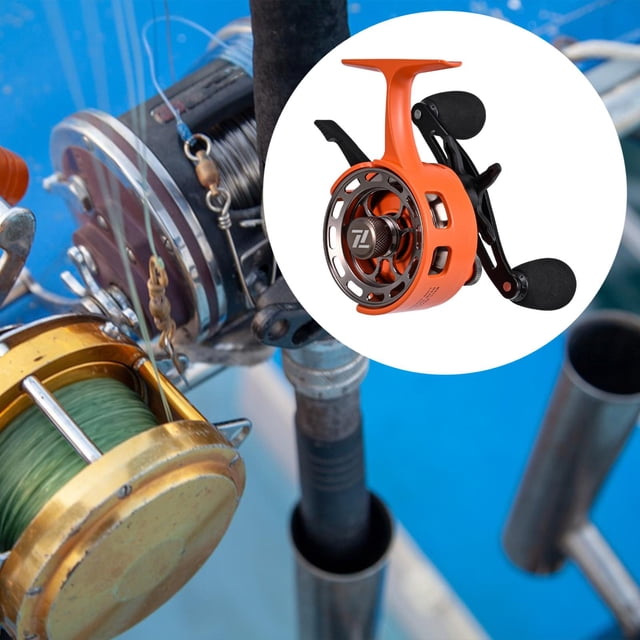 Ice Fishing Reel 3.2: 1 Ratio de engranaje Reemplazo de reemplazo de herramienta ultraligera Equipo de pesca 3+1 Rodamientos de metal para río de agua Mano derecha naranja