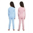 thumbnail image 6 of Sleep On It 4-Piece 100% Organic Cotton Rib Knit Pajama Sets for Boys & Girls, Light Blue & Pink, Size 8, 6 of 6