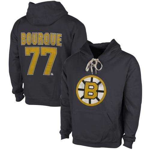 Ray Bourque Boston Bruins Old Time Hockey Malcolm Skate Lace Alumni Hoodie Heather Gray by Old Time Hockey