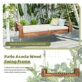 thumbnail image 4 of Harper & Bright Designs Twin Size Porch Hanging Swing Chair, Patio 2 Seater Acacia Wood Swing Frame with Hemp Ropes for Garden Backyard, Natural, 4 of 16