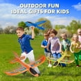 thumbnail image 4 of Lilian&Gema 4 Pack Airplane Launcher Toys, Catapult Plane with Dinosaur Stickers for Boys, Foam Glider Airplane Toy, Outdoor Flying Toys Gifts for 3-12 Years Old Kids, 4 of 8