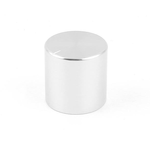 Perillas de control de volumen de radio HiFi de aluminio sólido mecanizado CNC en tono plateado 25x25mm