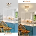 thumbnail image 3 of Olurrisa Modern Semi Flush Mount Ceiling Light,3-Light Crystal Close to Ceiling Light Fixtures,Golden Kitchen Light Fixtures with Clear Crystal Shade for Hallway Bedroom Bathroom, 3 of 8