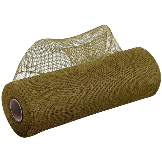 HLONK Christmas Tree Decor 1 Roll Poly Burlap Deco Mesh - Deco Poly Decorative Mesh Ribbon Wrapping Ribbon without Foil Rolls for Home Door Wreath Decoration DIY Crafts Making (Red/10 Inc