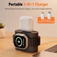 thumbnail image 3 of ANTBOOK Magnetic Charging Station Compatible for iPhone, Apple Watch, AirPods with Alarm Clock,Night Light Bedside Black, 3 of 8