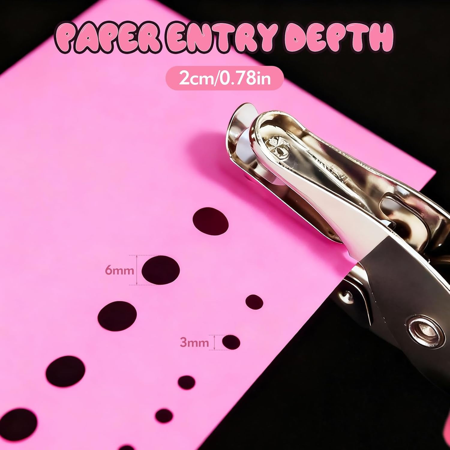 Single Hole Punch, 2 Pcs Hole Puncher with Soft Grip for Home, Office and Classroom, Handheld Circle Paper Punch for Crafts, Scrapbooks, Tags, Tickets