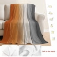 thumbnail image 5 of Burnt Orange Gray Ombre Blanket Soft Cozy Warm Throw Blanket for Couch, Plush Fuzzy Flannel Fleece Blankets for Sofa, Vintage Farmhouse Wooden Bed Blankets Lightweight Gifts for Women, 50"x60", 5 of 9