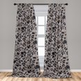 thumbnail image 2 of Leafy Pattern Window Curtains, Muted Floral Design Garden Scene Silhouettes with Hues Print, Lightweight Decor 2-Panel Set with Rod Pocket, Pair of - 28"x84", Pale Mauve Charcoal Grey, by Ambesonne, 2 of 3