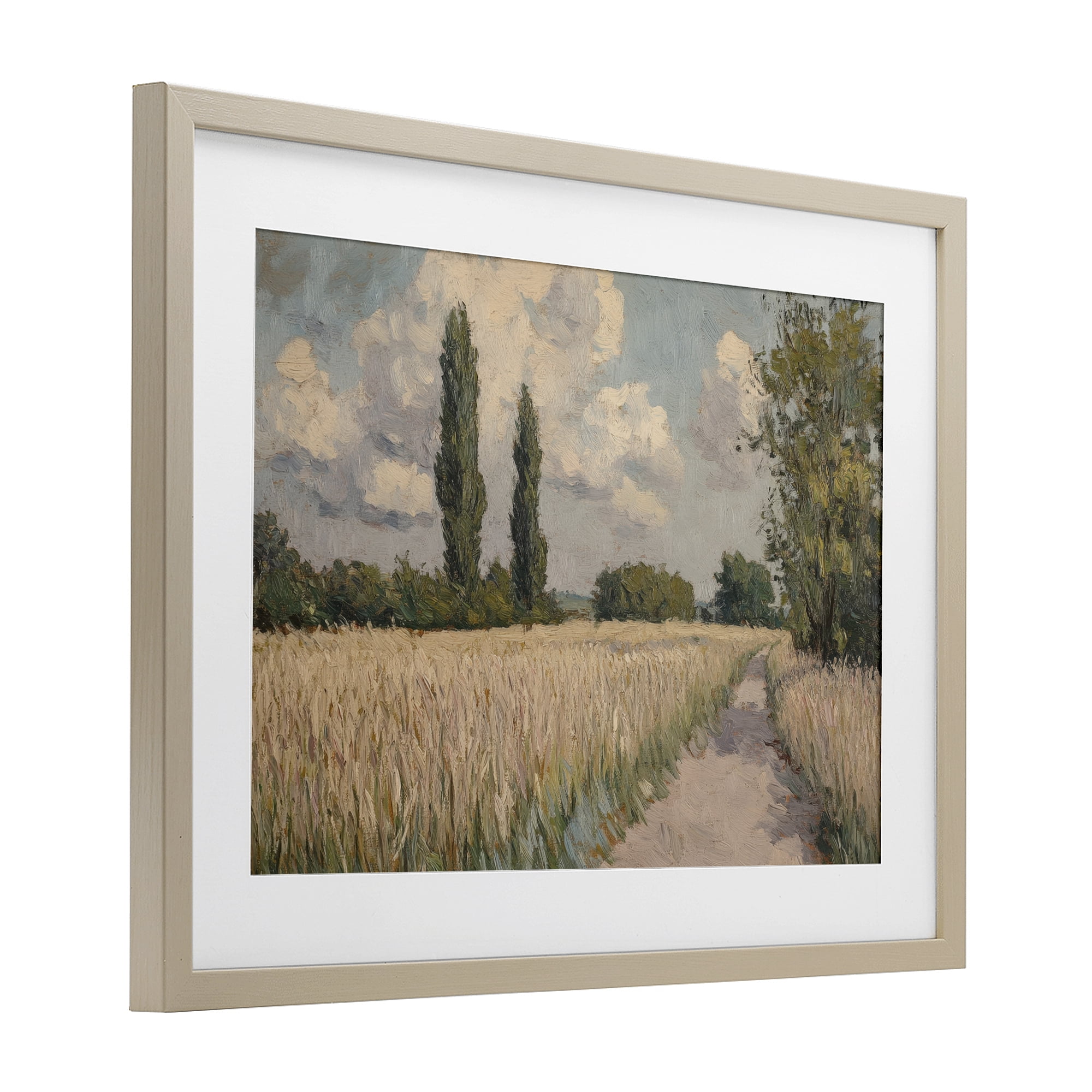 Stupell Industries Summer Path Between Poplars Birch Framed Print Under Glass, design by Petal Prints Design
