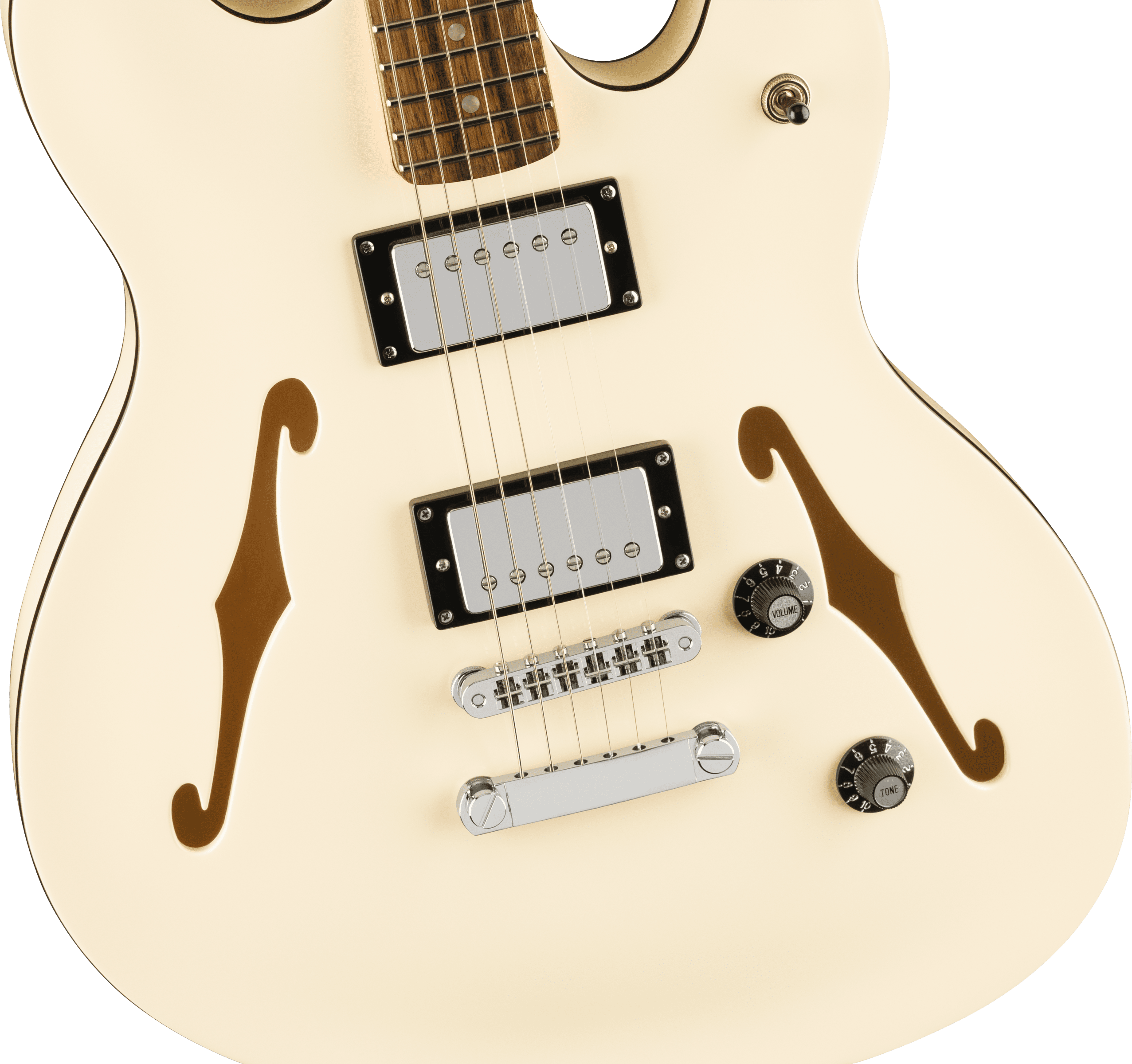 Squier Affinity Starcaster Deluxe Semi-Hollow Electric Guitar, Laurel Fingerboard, Olympic White